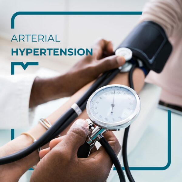 Person measuring hypertension