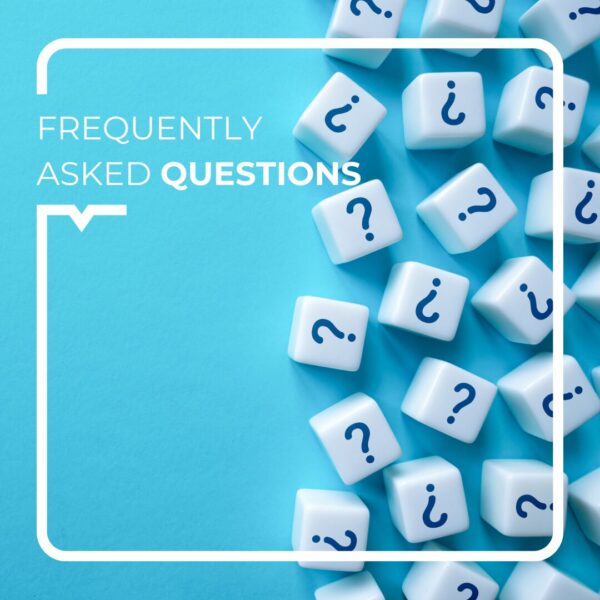 Image with blue background and question marks